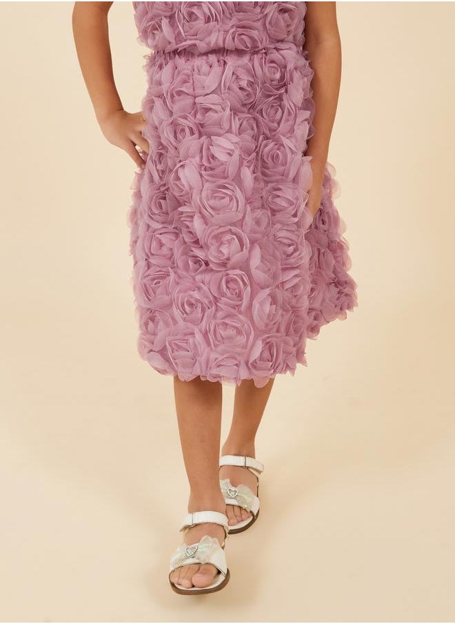 Styli Roses Applique Mesh Skirt  - Image 5