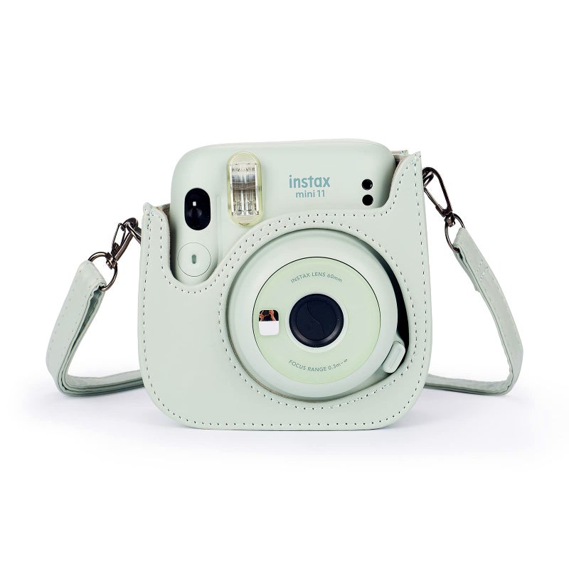 Phetium Instant mini 12 Camera Protective Case Compatible with Instax Mini 12 11,PU Leather Bag with Pocket and Adjustable Shoulder Strap (Cloud Green) - Image 4