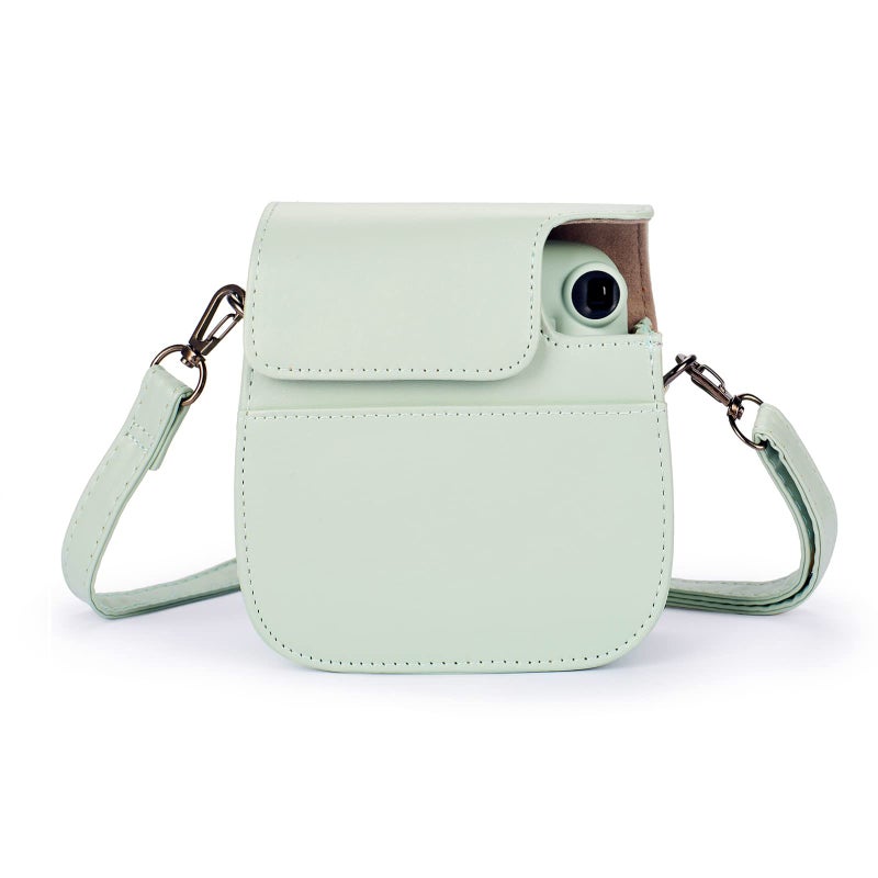Phetium Instant mini 12 Camera Protective Case Compatible with Instax Mini 12 11,PU Leather Bag with Pocket and Adjustable Shoulder Strap (Cloud Green) - Image 5