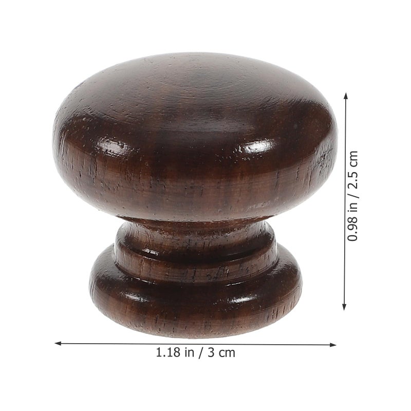 Black Walnut Wood Cabinet Handles 5 Pieces Single Hole 30x25mm Kitchen Door Pulls - Image 3