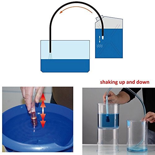 wadoy Siphon Hose Gas/Oil/Water/Fuel Transfer Siphon Hand Pump Self Priming Shaker Hose 6' (2 Pack) - Image 2