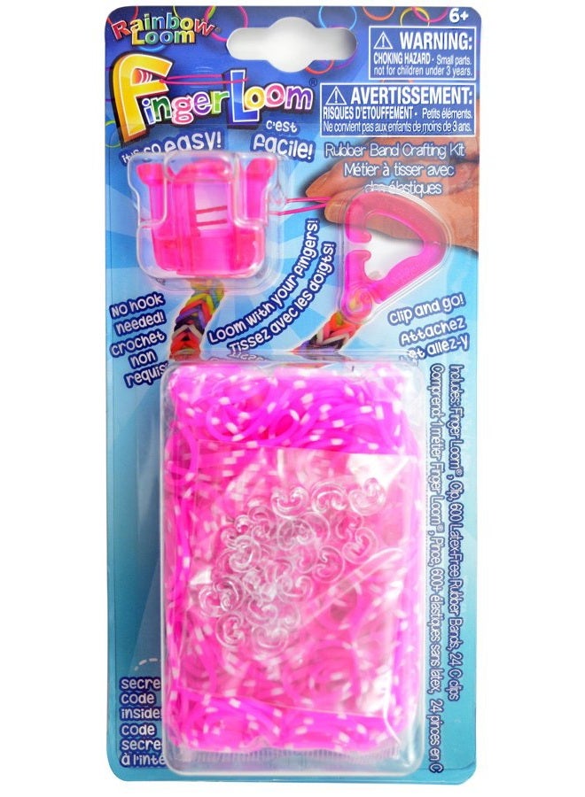 Rainbow Loom 494 R0039B Pink Finger Loom Toy (Small) - Image 1