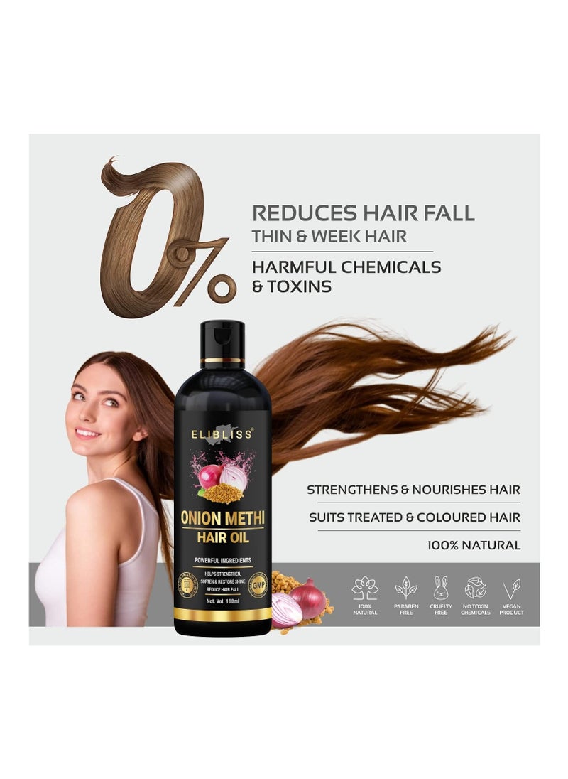 ELIBLISS Elibliss Onion Hair Oil for Hair Growth and Hair Fall Control 100 ml Pack Of 4  - Image 4