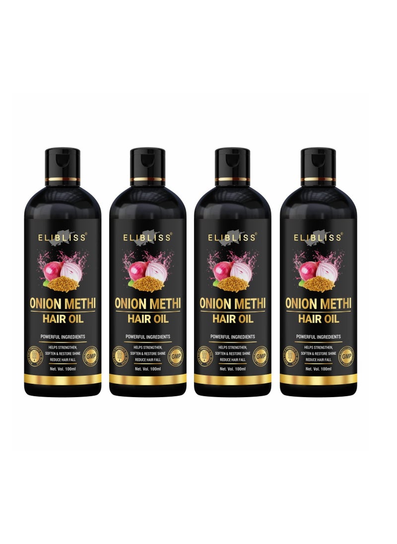 ELIBLISS Elibliss Onion Hair Oil for Hair Growth and Hair Fall Control 100 ml Pack Of 4  - Image 1