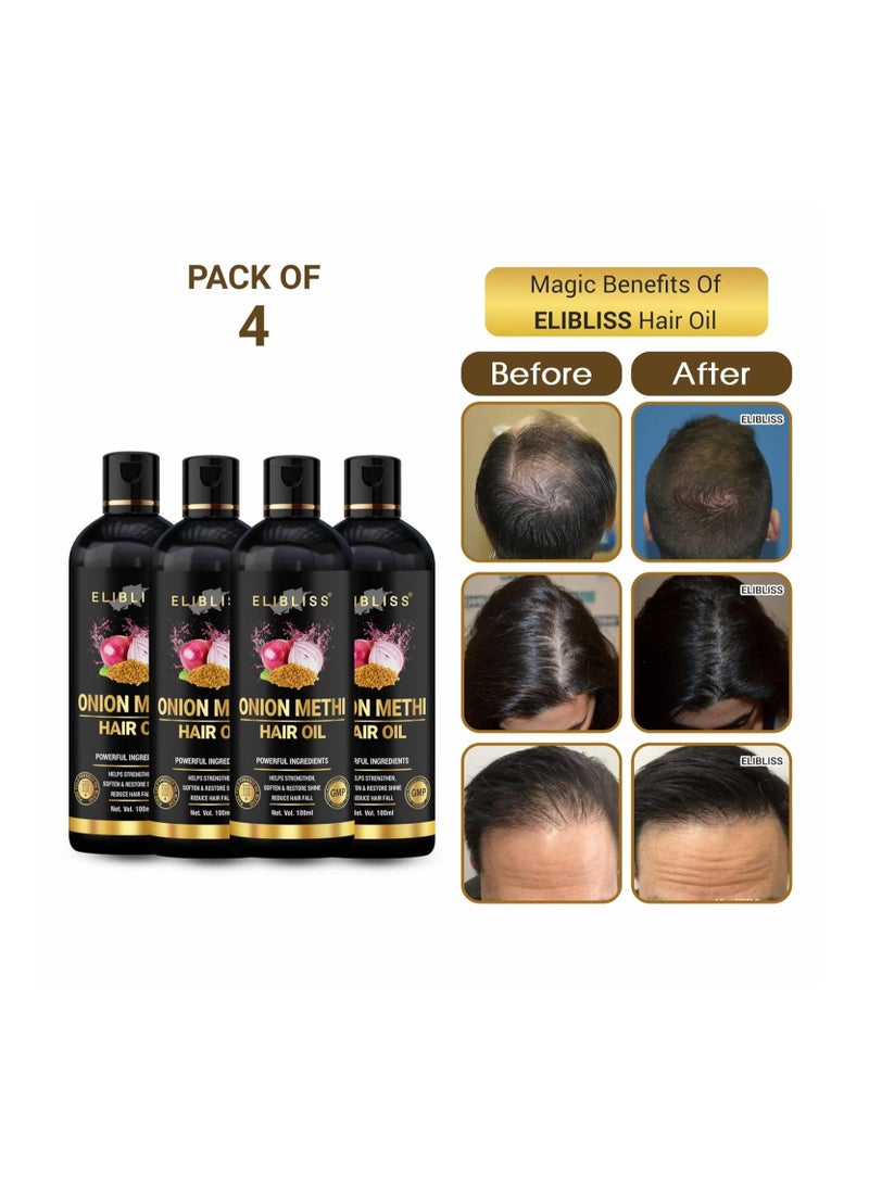 ELIBLISS Elibliss Onion Hair Oil for Hair Growth and Hair Fall Control 100 ml Pack Of 4  - Image 2