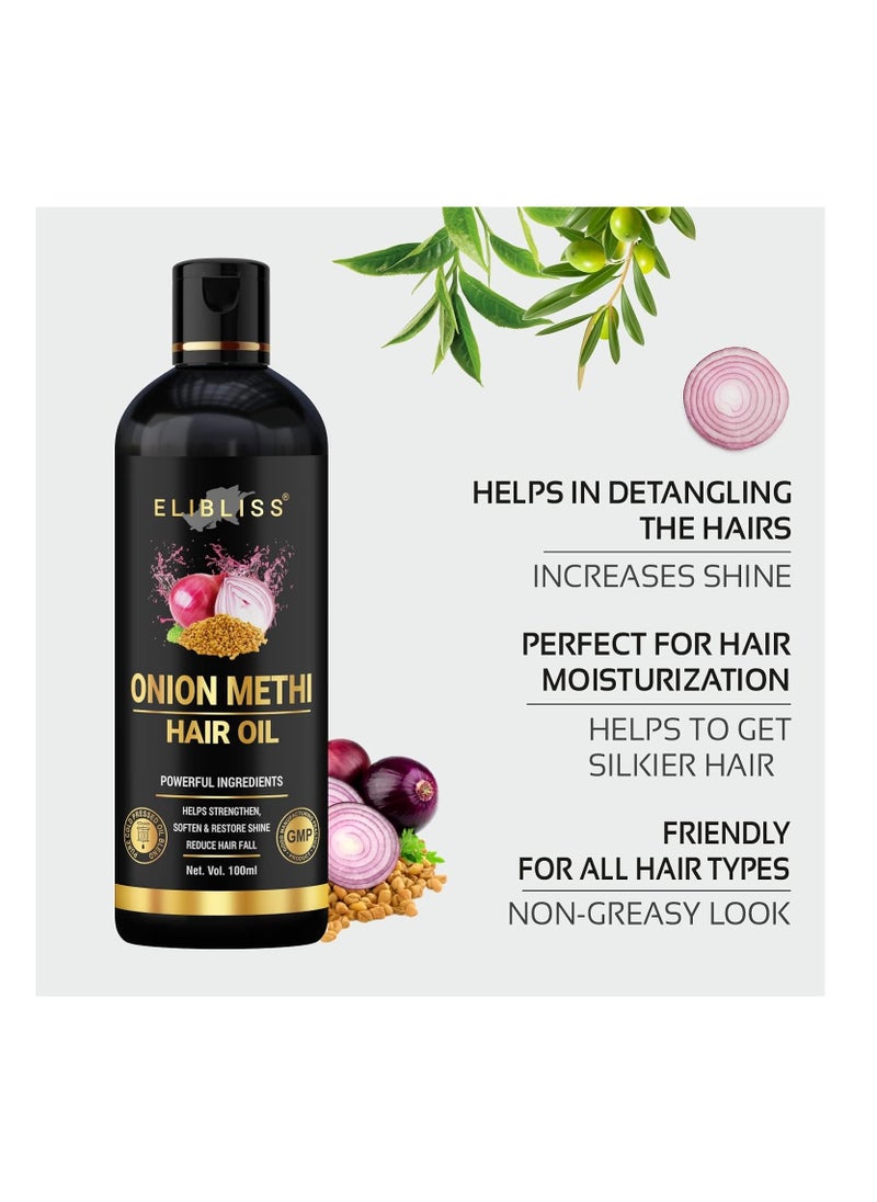 ELIBLISS Elibliss Onion Hair Oil for Hair Growth and Hair Fall Control 100 ml Pack Of 4  - Image 3