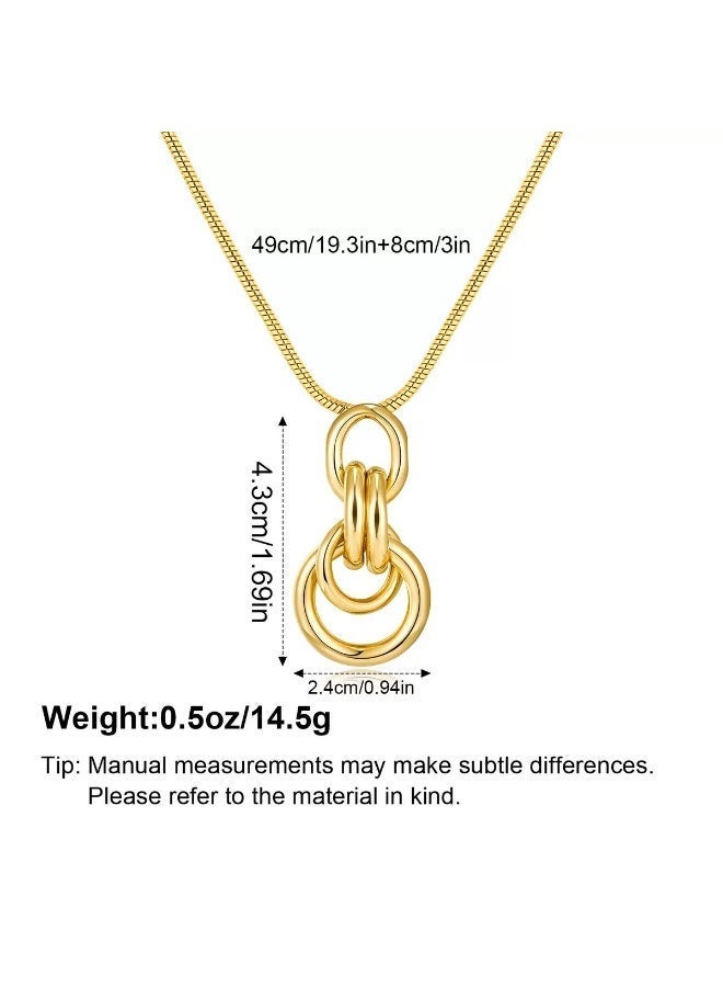 Field 24k gold planted necklace Premium Irregular Luxury Creative Gold Geometric Twisted Polygon Circle Necklace necklace for ladies - Image 3