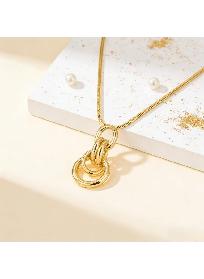 Field 24k gold planted necklace Premium Irregular Luxury Creative Gold Geometric Twisted Polygon Circle Necklace necklace for ladies - Image 2