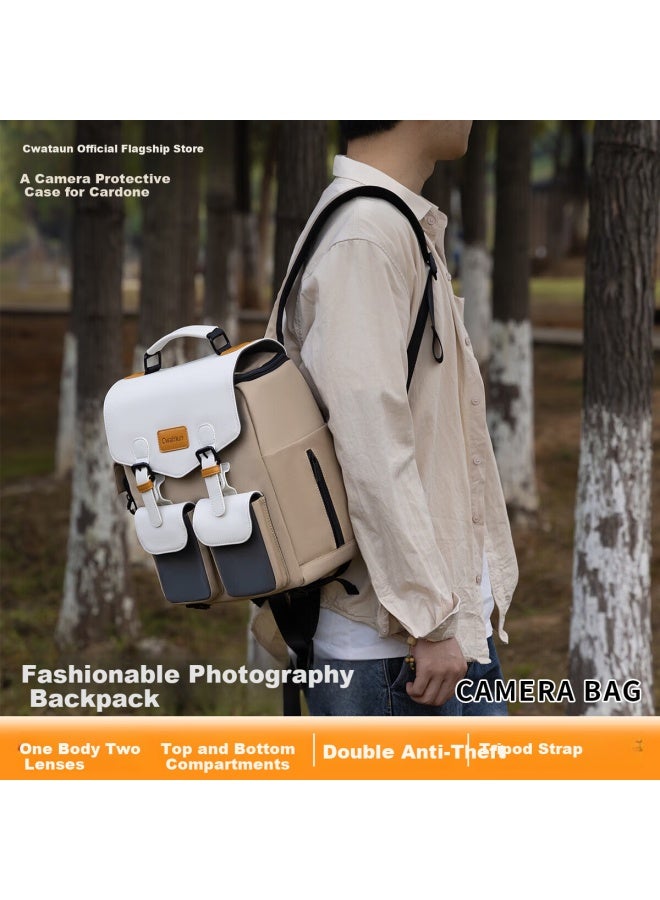 Cwatcun Kaden Waterproof Dual-compartment Camera Backpack With Side Quick Access For Fuji Canon Sony Nikon - Image 4