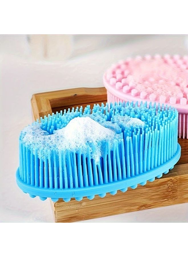 Pink Shower Brush Silicone Body Scrubber For Sensitive Skin Good Foam Long Lasting - Image 2