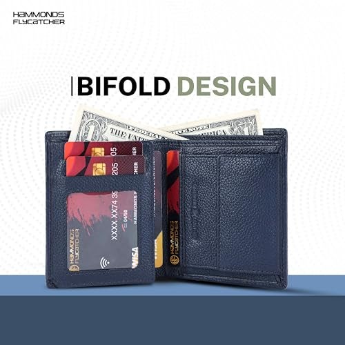 HAMMONDS FLYCATCHER Wallet for Men Leather Original, Mens Wallet, Leather Wallets for Men Stylish, Bi-Fold Wallets for Man, 3 Card Slots, 2 ID Slots, Coin Pocket, Gift for Mens - Croc Blue - Image 5