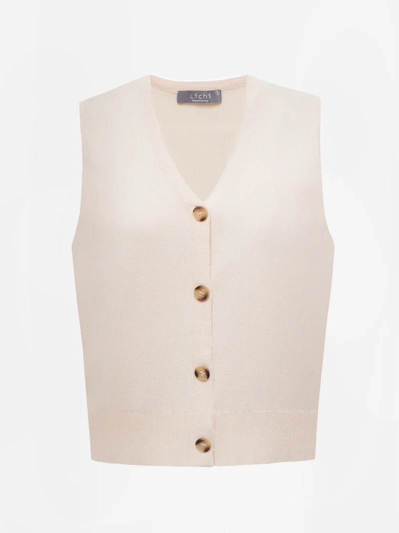 Lichi Knitted waistcoat with buttons