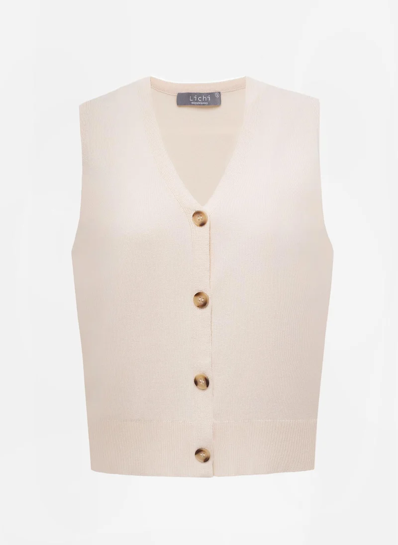 Lichi Knitted waistcoat with buttons