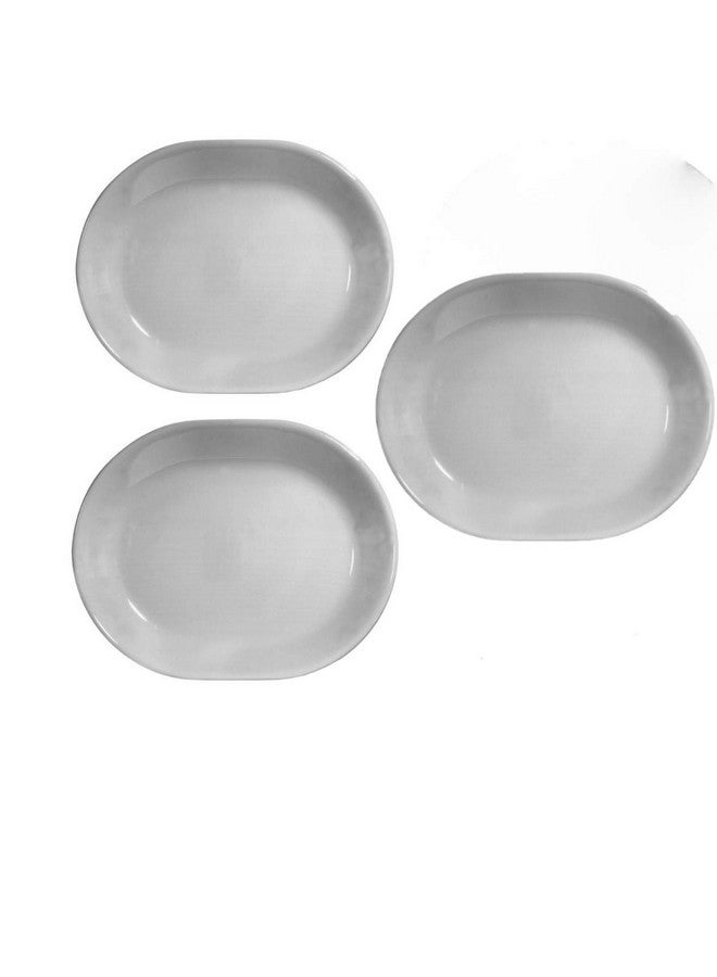 Corelle Livingware 12-1/4-inch Serving Platter, Winter Frost White-3-pack - Image 1