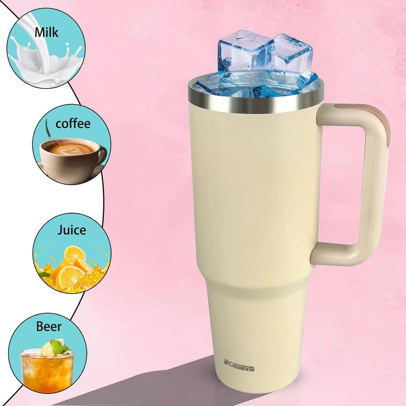 ROEIEIS Tumbler 40 oz (1.2 L), Insulated Stainless Steel Water Bottle with Straw and Leak-Proof Lid - Image 5