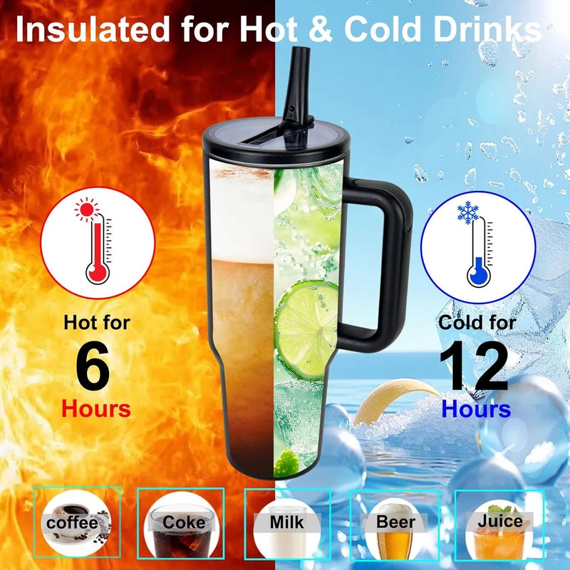 ROEIEIS Tumbler 40 oz (1.2 L), Insulated Stainless Steel Water Bottle with Straw and Leak-Proof Lid - Image 2