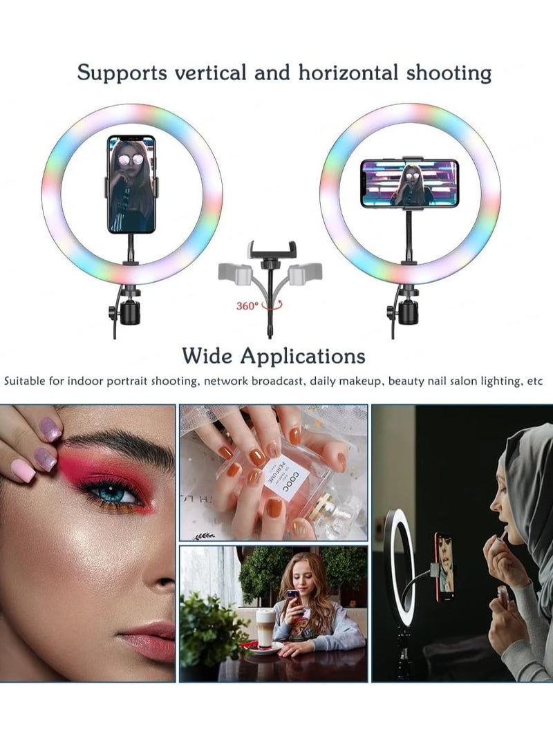 Xria Mj-33 13Inch RGB LED Ring Light Selfie Ring Lamp With Tripod Stand USB Plug For YouTube Live Makeup Photography - Image 4