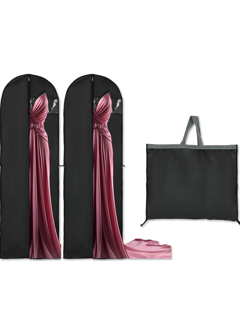 CityRiya-Long Garment Bag Suit Bag 2 Pcs 60*180cm Garment Cover Bag for Hanging Clothes Dress Bag Covers Dustproof Garment Cover Bag Clothes Cover Bags Protector for Closet Storage Coats, Robe, Shirts, Dress  - Image 1