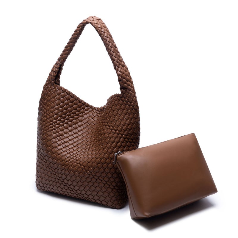 Handmade Woven Bag Women'S Fashionable Casual Portable Shoulder Bag Korean Style Large Capacity Mother And Mother Underarm Bag Large Capacity - Image 2