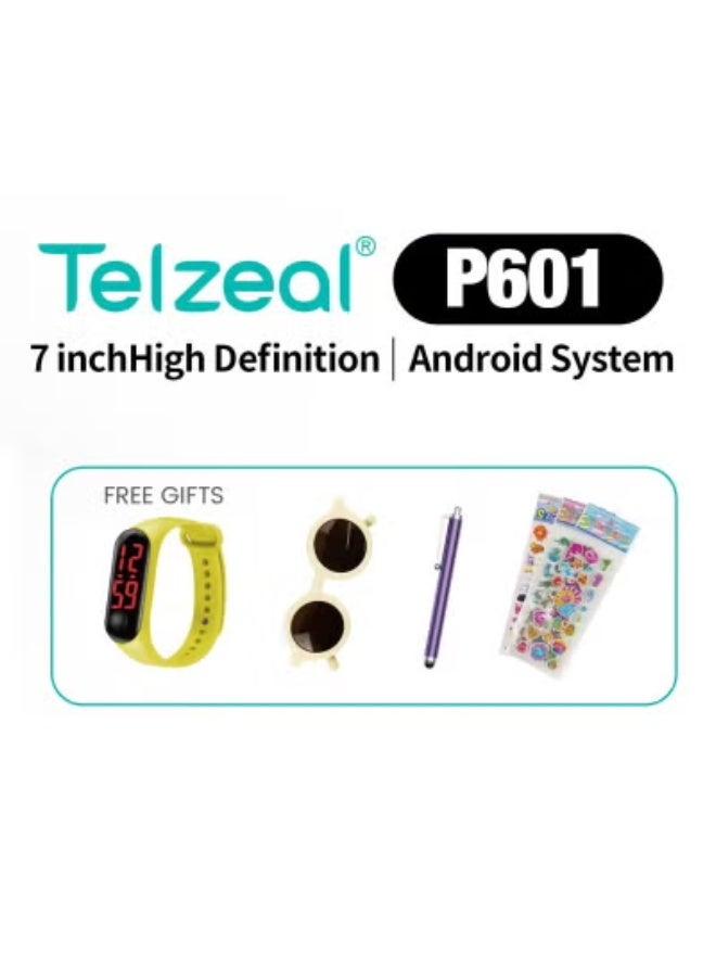 Telzeal P601 Kids Tablet 7-Inch HD Display | Android 10.1 | 6GB RAM + 128GB Storage | 3000mAh Battery | Parental Controls | Preloaded Educational Apps & Games | Durable Child-Safe Orange Learning Tablet - Image 4