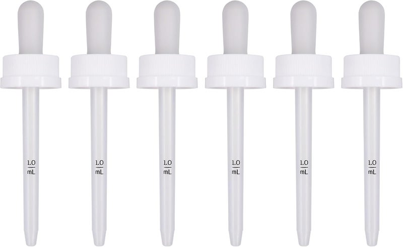 Snowso 6Pack Replacement Screw Droppers, 1.0 ml Straight Tip Pipette Plastic Closure Top For Minoxidil Bottles - Image 1