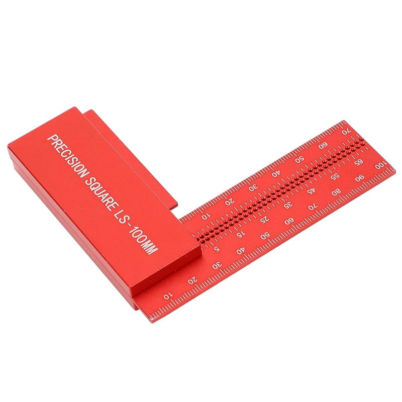 عالية الدقة 100 ملم مربع ميكانيكي من نوع L من سبائك الألومنيوم لأعمال النجارة وتشغيل المعادن والهوايات - Image 4