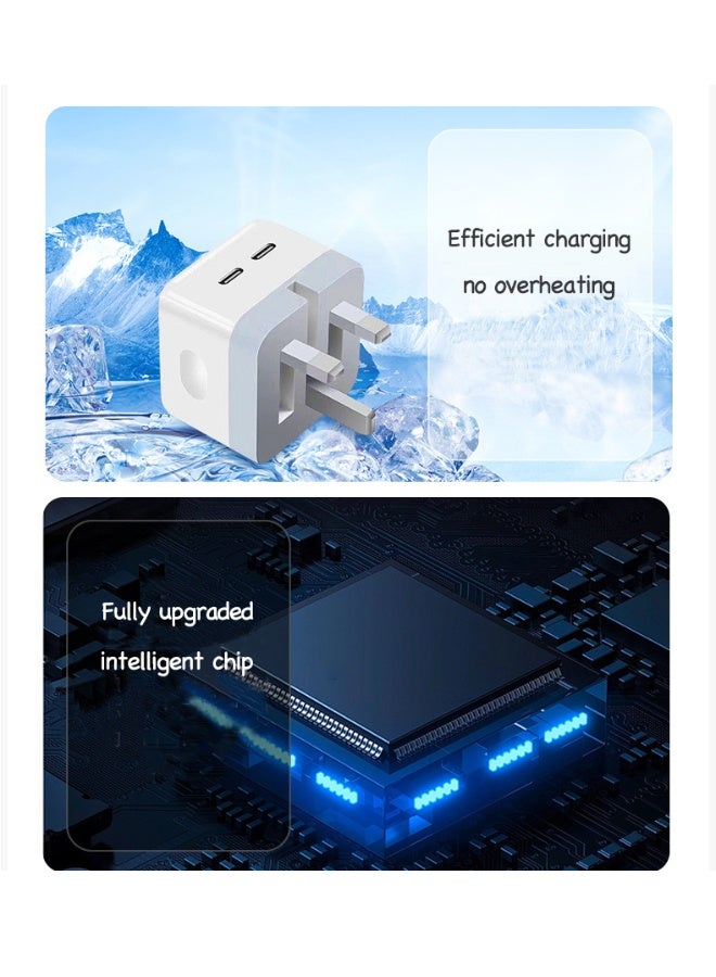 IPhone Charger Fast Charging|35W USB-C Travel Power Adapter Compatible for iPhone 17/16/15/14/14 Pro/14 Pro Max/14 Plus/13/12/SE2020/11/XR/XS Max/X/iPad,Samsung Galaxy And all Type C Phones(Dual Port USB-C) - Image 3