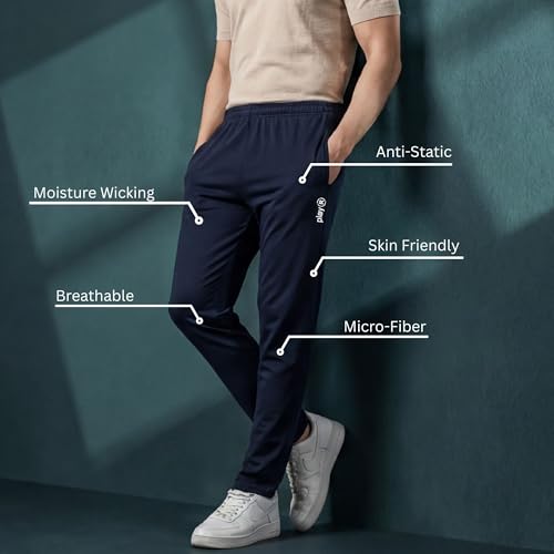 playR Men’s Astor Running Jogger – FLEXVENT Sports Bottoms, Lightweight, Breathable Track Pants for Gym, Running, Training, Fitness, Outdoor Sports & Casual Activewear for All Season Navy Blue - Image 2