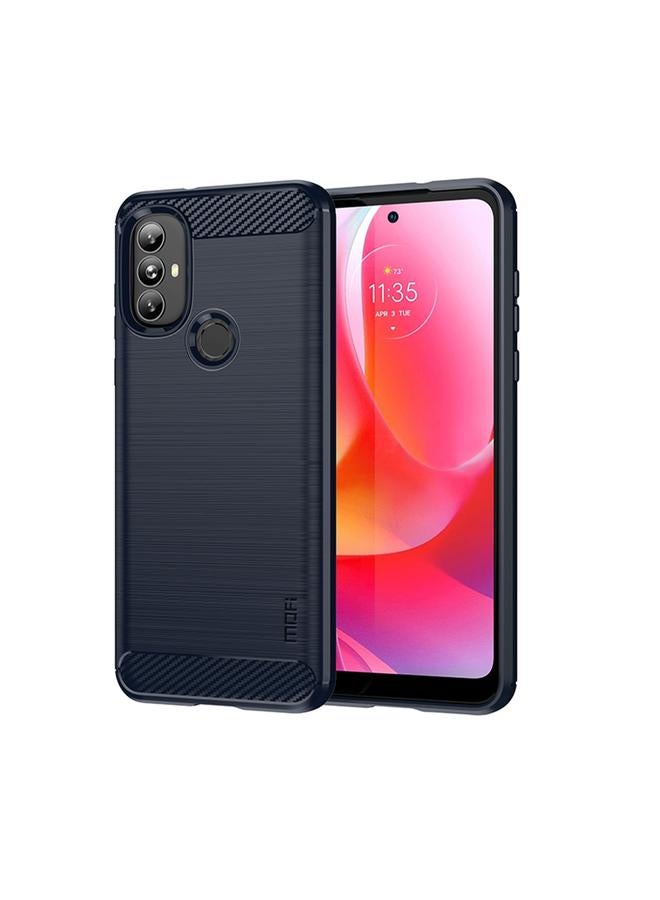 The Bros Case For Motorola Moto G Power 2022 Gentleness Brushed Carbon Fiber Soft TPU Case