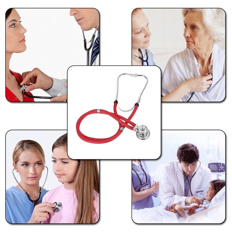 Professional Stethoscope Medical Double Dual Head Colorful Multifunctional Stethoscope Health Care Red - Image 3
