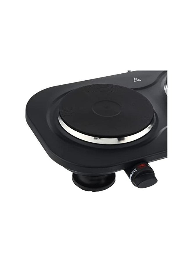 JAMAKY Italy Jamaki 3000W JMK-7014U Stainless Steel Double Hot Plate with Adjustable Temperature Control, Durable Heat Resistant Cast Iron - Black (Italian)  - Image 3