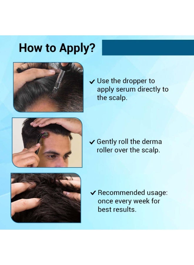 So True Sotrue Derma Roller 1mm with Hair Growth Serum 30ml | 540 Stainless Steel Needles | Derma Roller for Hair Growth & Thickening, Repair Damages with 12% Growth Actives (Black) - Image 4