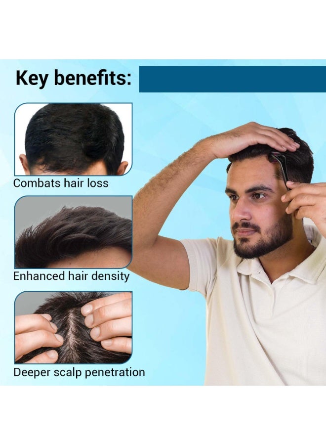 So True Sotrue Derma Roller 1mm with Hair Growth Serum 30ml | 540 Stainless Steel Needles | Derma Roller for Hair Growth & Thickening, Repair Damages with 12% Growth Actives (Black) - Image 3