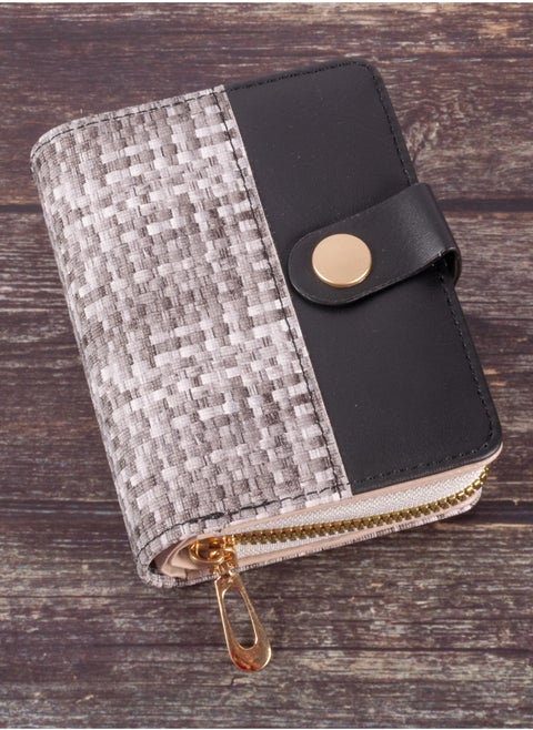 Leather Flip Wallet & Card Holder with Multiple Pockets and Zipped