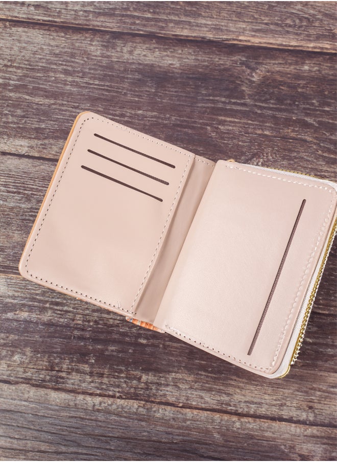 Leather Flip Wallet & Card Holder with Multiple Pockets and Zipped