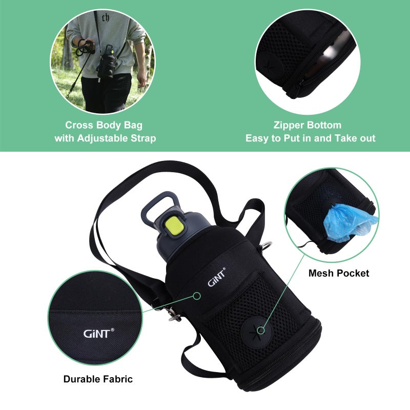 GiNT 37oz Insulated Stainless Steel Dog & Human Water Bottle | Leakproof Travel Dispenser with Detachable 10oz Bowl, 24H Cold/12H Hot, Carrying Case for Walking, Hiking, Camping & Outdoor Travel - Image 5