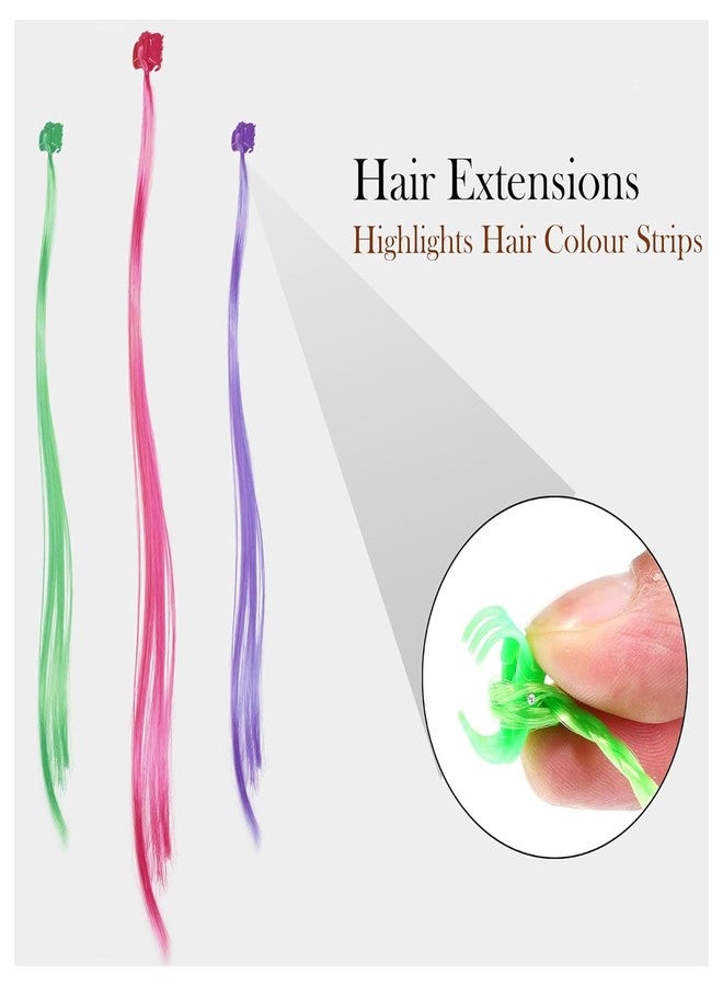 MILAPARK CRAFTS 12PCS Colorful Hair Extensions with Claw Clips – Straight & Braided Streaks for Girls, Kids, Women – Multicolor Synthetic Hair Strips for Party, Cosplay & Dress-Up - Image 3