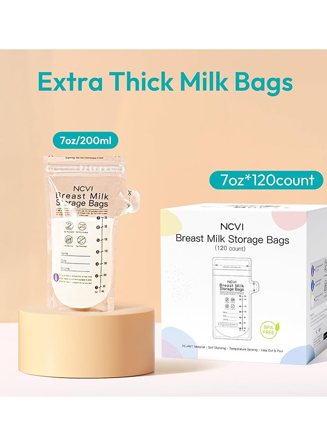 NCVI Breastmilk Storage Bags Easy Pour Spout 120 Count-NC-AM9174-US - Image 4