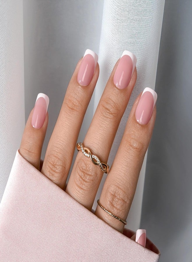 btartboxnails مجموعة أظافر BTArtboxnails XCOATTIPS جل - مجموعة أظافر فرنسية قصيرة مربعة، نصائح أظافر جل وردية ناعمة مع جل الأظافر، ثنائي حماية فرنسي ومصباح أظافر كهدية منزلية DIY - Image 2