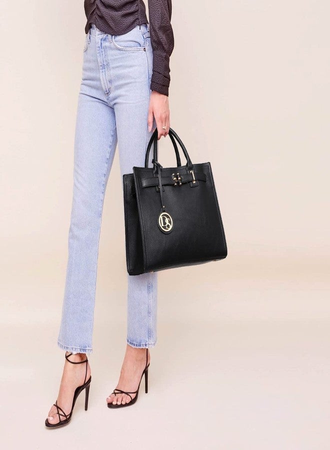 داسين حقائب يد نسائية من داسين، حقائب كتف عملية بمقبض علوي وحزام طويل (أسود) - Image 2