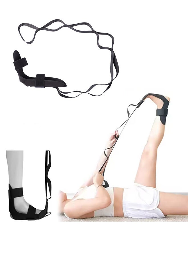 JCB CHIC Yoga Stretching Strap,Foot Stretcher Belt ,Fascia Straightener, Highly Elastic Gymnastics Strap  with 7 Adjustable loops,Multi Loops Leg stretch Band(2pcs) - Image 1