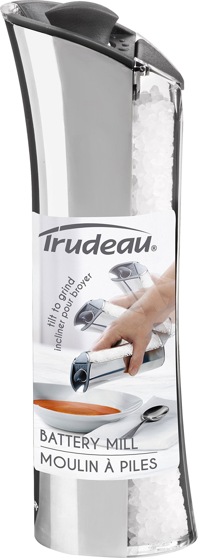 Trudeau 8" Chrome Graviti Plus Salt Mill - Image 3