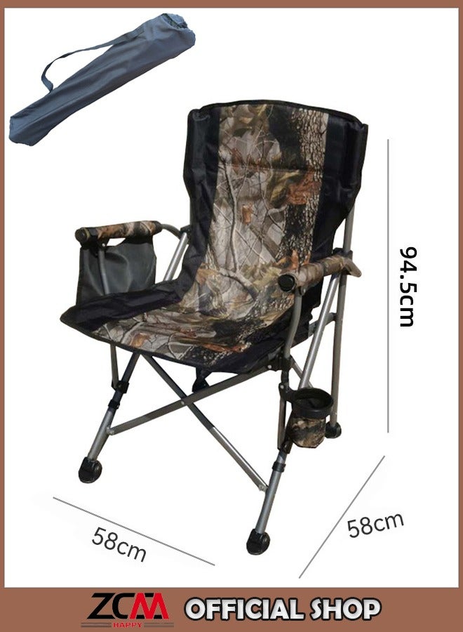 ZCM-HAPPY Foldable Outdoor Camping Fishing BBQ Picnic Beach Chair - Image 1