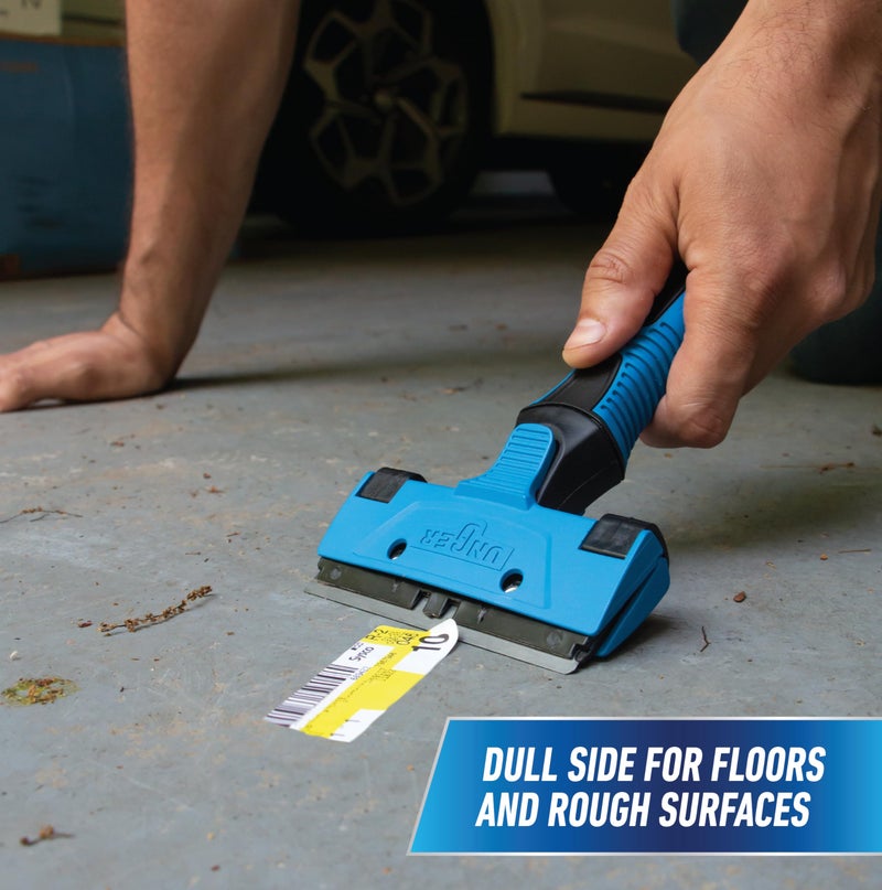 Unger Professional Connect and Clean 4" All-Purpose Scraper, Window, Glass, and Floor Scraping Tool Supplies, Adhesive Removal, Gum, Stickers, Paint Removal, Dual-Sided Blade - Image 2