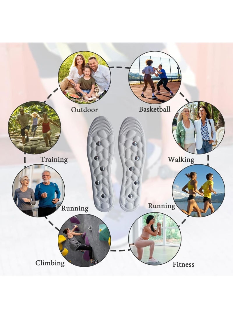 SYOSI Insoles with Magnetic, Acupressure Insoles for Arch Support, Adhesions, Scars and Muscle Soreness, Comfortable and Breathable Shoe Insoles for Walking, Hiking, Standing on Feet All-Day, 2 Pairs - Image 5