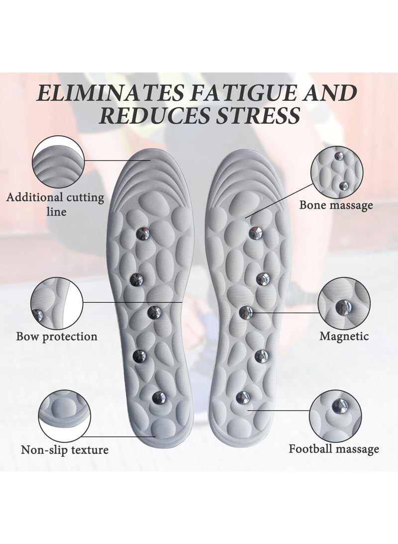 SYOSI Insoles with Magnetic, Acupressure Insoles for Arch Support, Adhesions, Scars and Muscle Soreness, Comfortable and Breathable Shoe Insoles for Walking, Hiking, Standing on Feet All-Day, 2 Pairs - Image 3