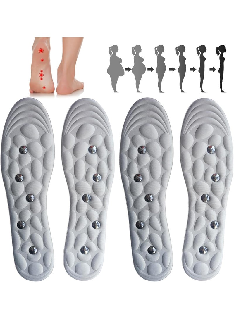 SYOSI Insoles with Magnetic, Acupressure Insoles for Arch Support, Adhesions, Scars and Muscle Soreness, Comfortable and Breathable Shoe Insoles for Walking, Hiking, Standing on Feet All-Day, 2 Pairs - Image 1