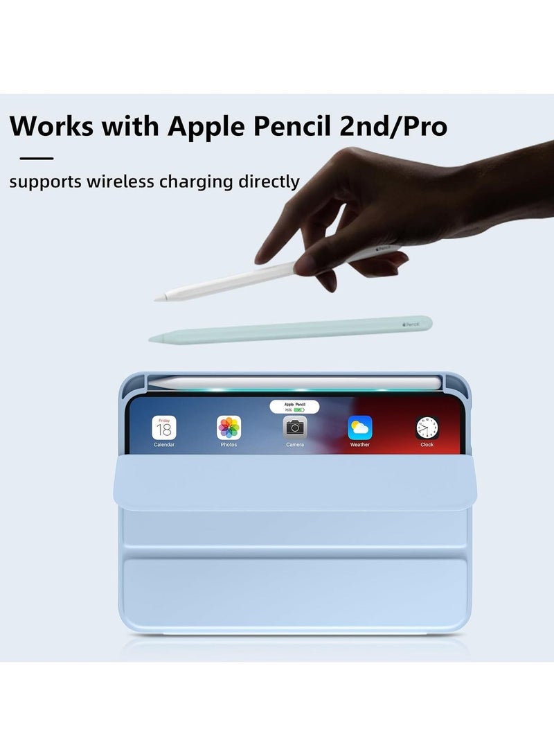 LEDIN Case for iPad mini 7 (A17 Pro, 7th Generation) 2024 / iPad mini 6 (6th Gen) 8.3 Inch with Pencil Holder, Slim Stand Protective Cover with Clear Transparent Back Shell for iPad mini 8.3 inch Tablet, Support Auto Wake/Sleep, (Blue) - Image 5