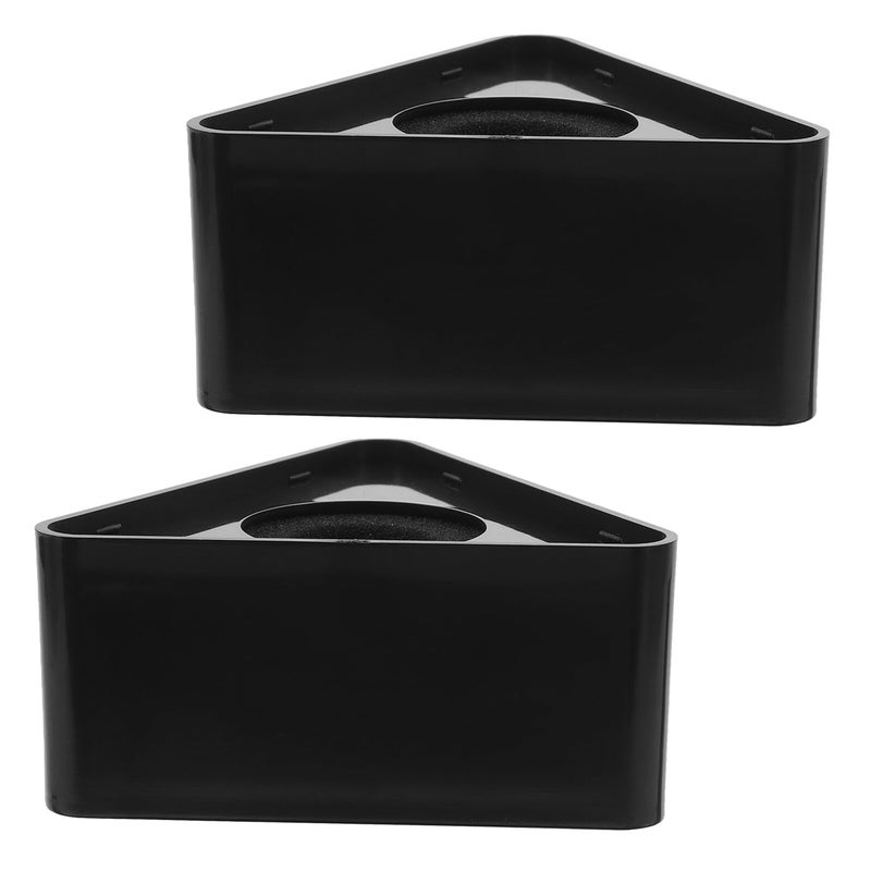 2 Pack Black Microphone Stand Holder with Logo Flag for Broadcast and Desk Interview Use - Image 2