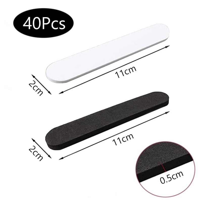 TRKETK 40 Pieces Hat Size Reducers, Self-Adhesive Hat Inserts EVA Foam Hat Sizing Tape Sweat Band (Black White) - Image 2